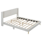 Letto queen-size con piattaforma in velluto a coste e testiera trapuntata