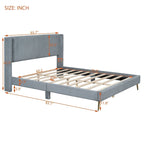 Letto queen-size con piattaforma in velluto a coste e testiera trapuntata