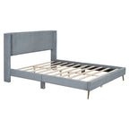 Letto queen-size con piattaforma in velluto a coste e testiera trapuntata