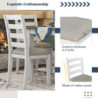 Set da tavolo da pranzo in legno 6 pezzi marrone+bianco con tavolo rettangolare, 4 sedie e panca