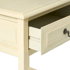Tavolino d'appoggio in legno di acacia con finitura naturale per soggiorno e esterno