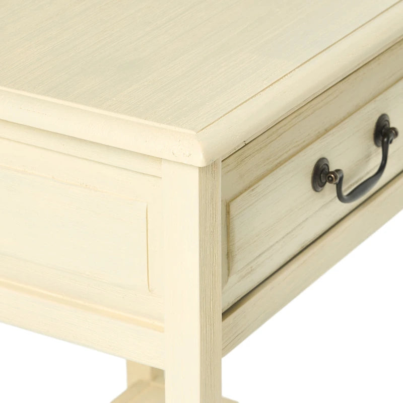 Tavolino d'appoggio in legno di acacia con finitura naturale per soggiorno e esterno