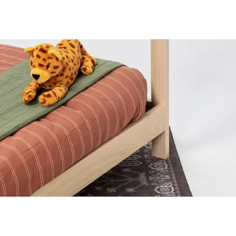 Telaio Letto a Casetta per Bambini a grandezza naturale con base rialzata in legno