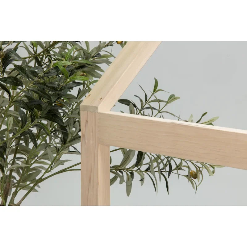 Telaio Letto a Casetta per Bambini a grandezza naturale con base rialzata in legno