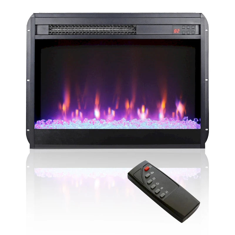 Mobile TV Con Caminetto Elettrico da 60 Pollici Con Luci LED Colorate Sincronizzate - Colore Rovere Rustico Scuro