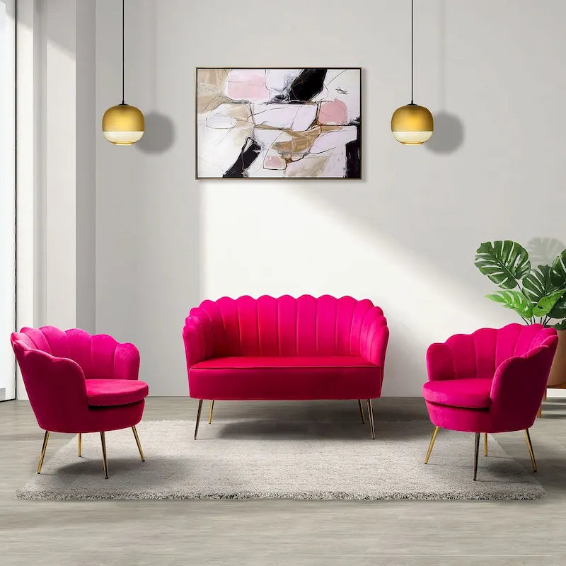 Set Soggiorno 3 Pezzi da 52" Divano, Divanetto, Poltrona Stile Moderno