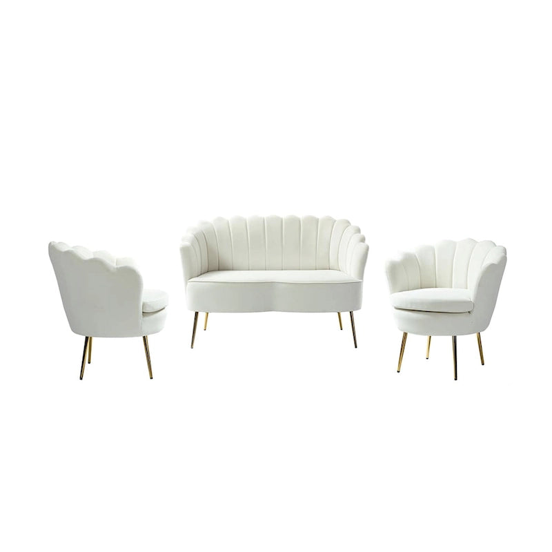 Set Soggiorno 3 Pezzi da 52" Divano, Divanetto, Poltrona Stile Moderno