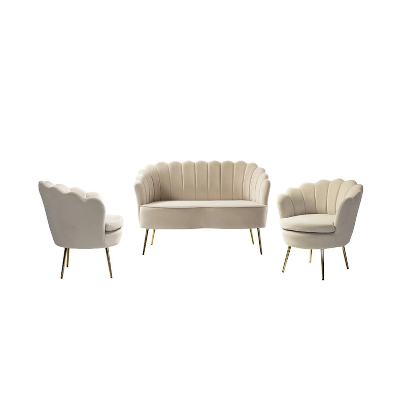 Set Soggiorno 3 Pezzi da 52" Divano, Divanetto, Poltrona Stile Moderno