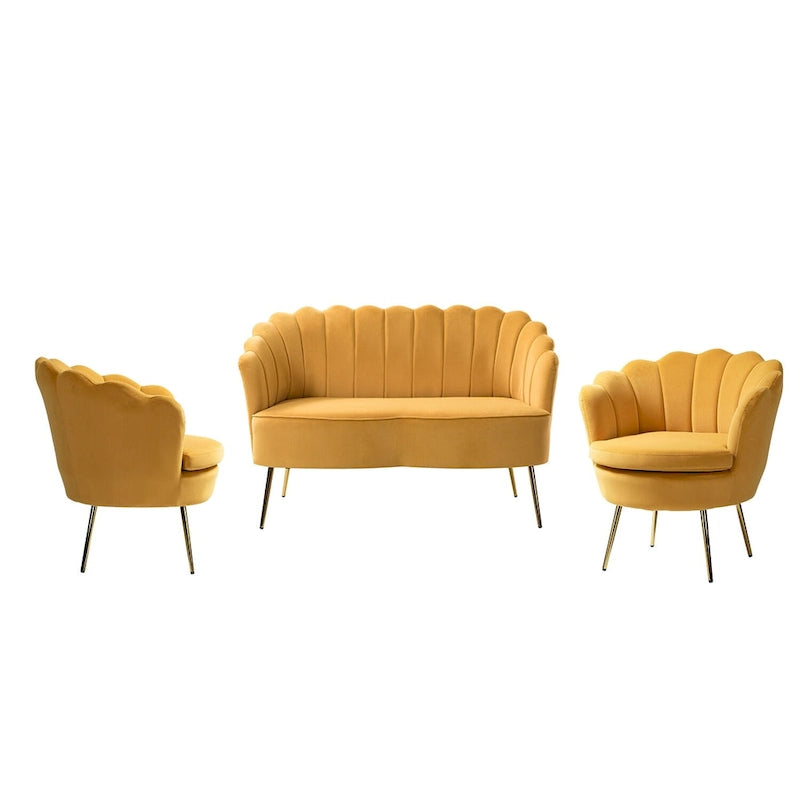 Set Soggiorno 3 Pezzi da 52" Divano, Divanetto, Poltrona Stile Moderno