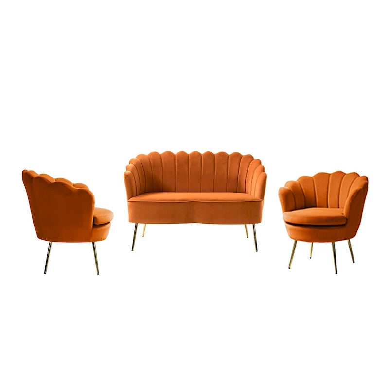 Set Soggiorno 3 Pezzi da 52" Divano, Divanetto, Poltrona Stile Moderno