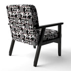 Poltrona di design Mid-Century con fantasia pied de poule per salotto