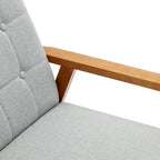 Poltrona con braccioli e piedini in legno massello, per soggiorno, camera da letto, studio