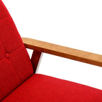 Poltrona con braccioli e piedini in legno massello, per soggiorno, camera da letto, studio