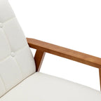 Poltrona con braccioli e piedini in legno massello, per soggiorno, camera da letto, studio