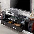 Mobile porta TV multifunzionale da 70" in vetro bianco con contenitore per soggiorno