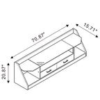 Mobile porta TV multifunzionale da 70" in vetro bianco con contenitore per soggiorno