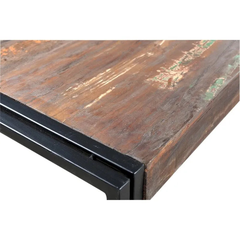 Tavolo da Pranzo Fatto a Mano in Legno Riciclato Stile Rustico Fattoria Prodotto in India