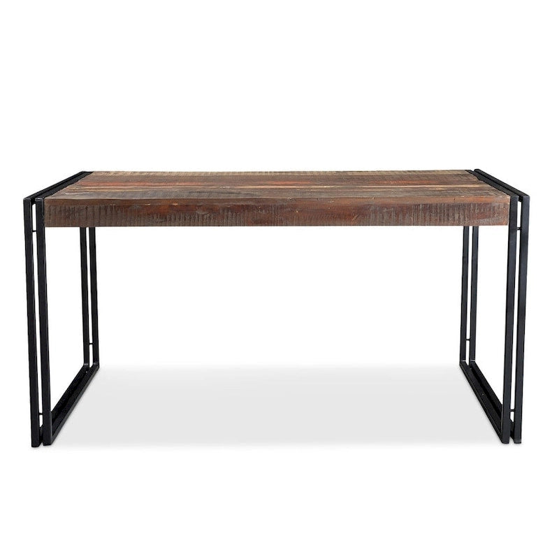 Tavolo da Pranzo Fatto a Mano in Legno Riciclato Stile Rustico Fattoria Prodotto in India