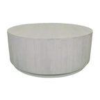 HomeRoots42 Rustic White Solid Wood Round Distressed Coffee Table - 42