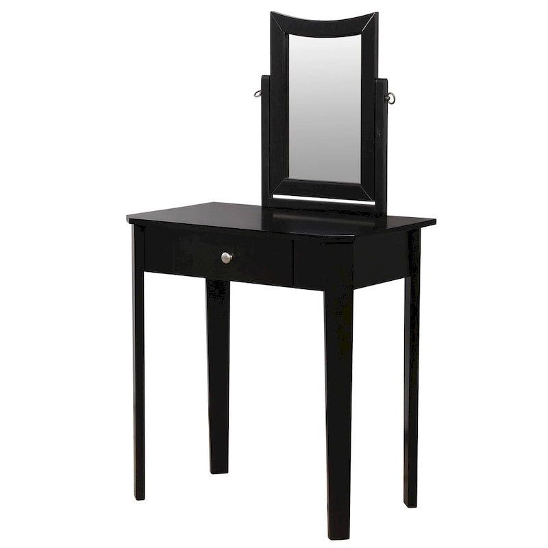 Set Toeletta 3 Pezzi in Legno Massello Contemporaneo con 1 Cassetto, per Camera da Letto