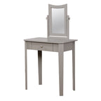 Set Toeletta 3 Pezzi in Legno Massello Contemporaneo con 1 Cassetto, per Camera da Letto