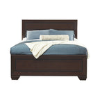 Set da camera da letto a 2 pezzi con comò, pannellato, in legno finitura cacao scuro