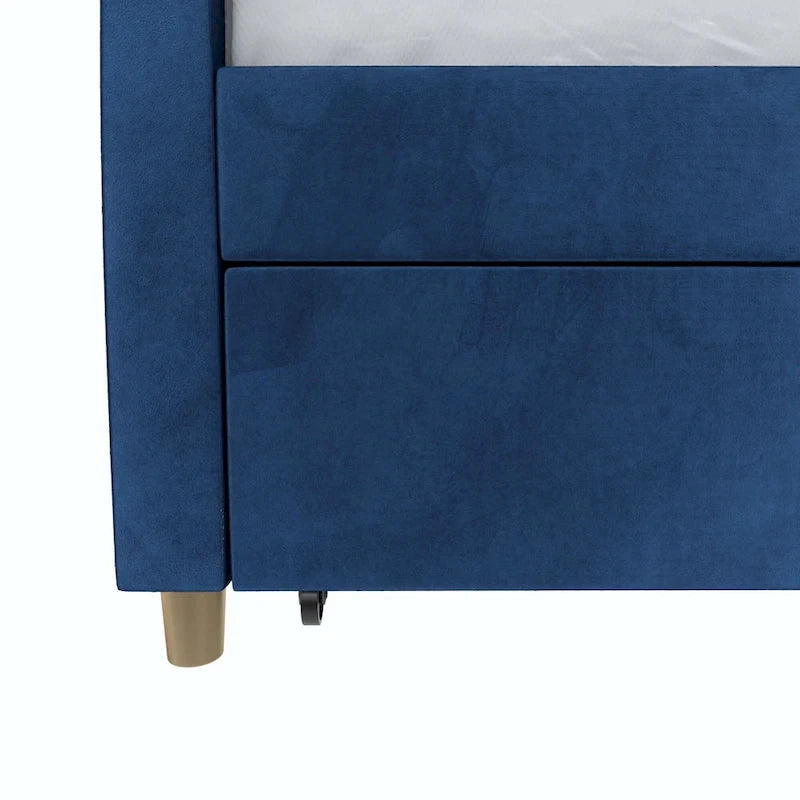 Divano letto singolo imbottito con letto estraibile per la cameretta di bambini e ragazzi