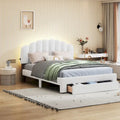 Letto a piattaforma imbottito queen-size con cassetto