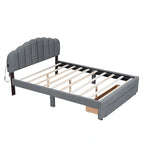 Letto a piattaforma imbottito queen-size con cassetto