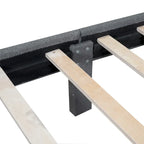 Letto a piattaforma imbottito queen-size con cassetto