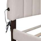 Letto a piattaforma imbottito queen-size con cassetto