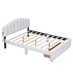 Letto a piattaforma imbottito queen-size con cassetto