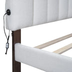 Letto a piattaforma imbottito queen-size con cassetto