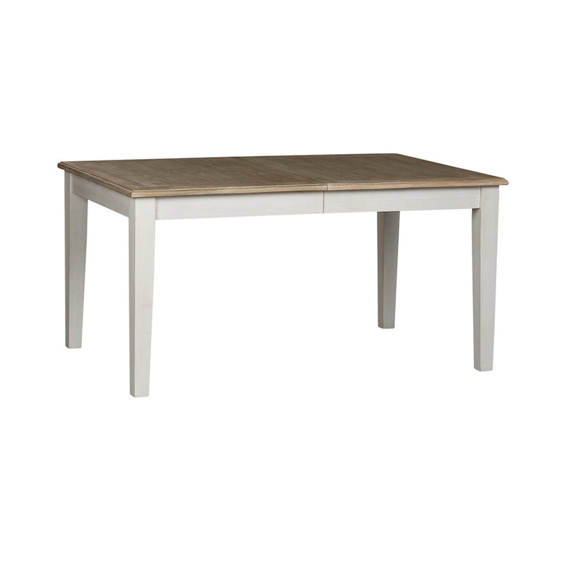 Set da pranzo rettangolare 5 pezzi, finitura spazzolata grigio chiaro