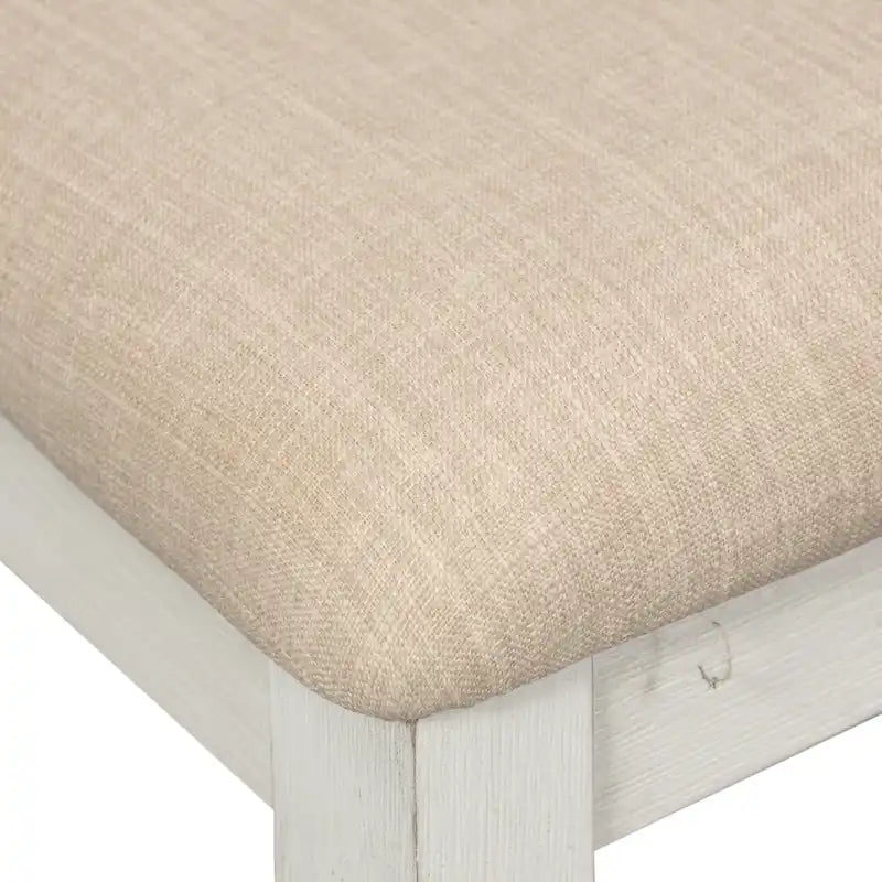 Set da pranzo rettangolare 5 pezzi, finitura spazzolata grigio chiaro