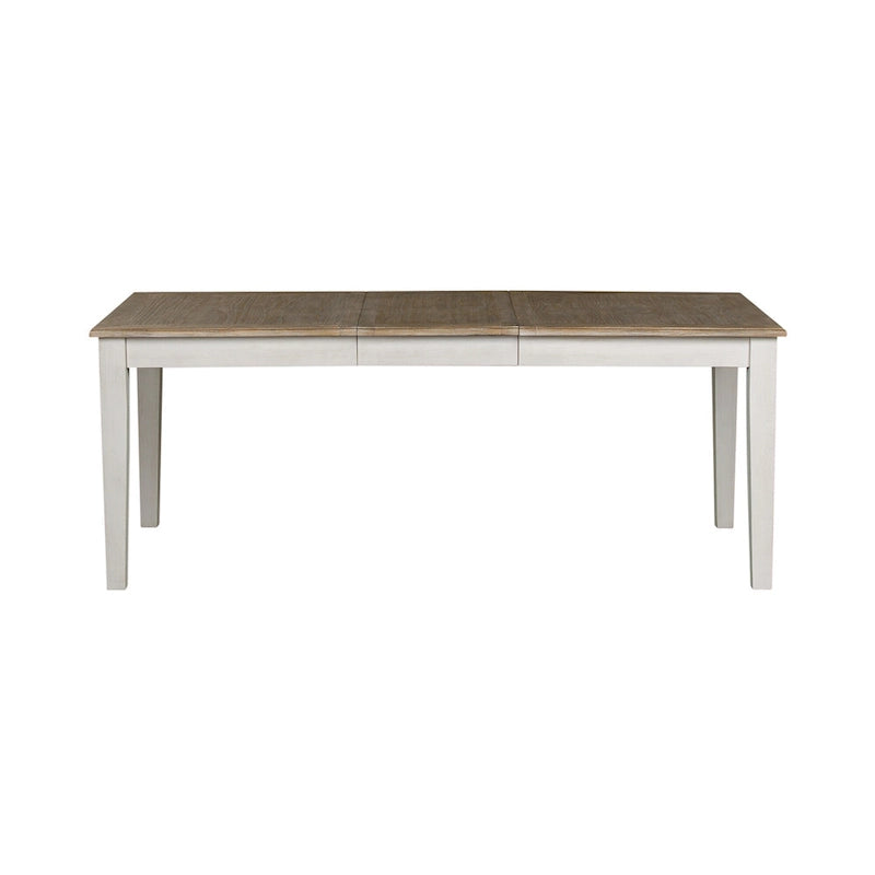 Set da pranzo rettangolare 5 pezzi, finitura spazzolata grigio chiaro