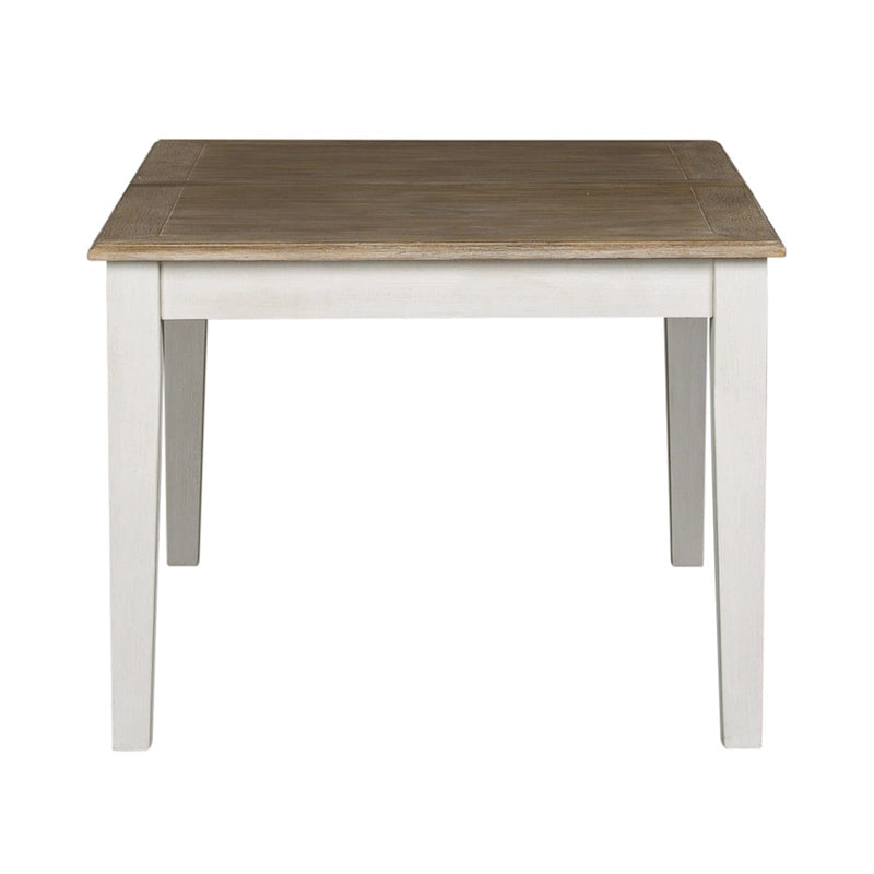 Set da pranzo rettangolare 5 pezzi, finitura spazzolata grigio chiaro