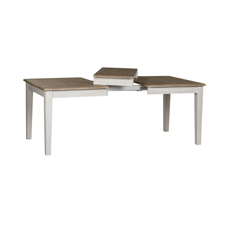 Set da pranzo rettangolare 5 pezzi, finitura spazzolata grigio chiaro