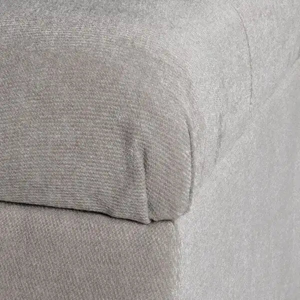Panca contenitore capitonné argento cenere imbottita per camera da letto o ingresso