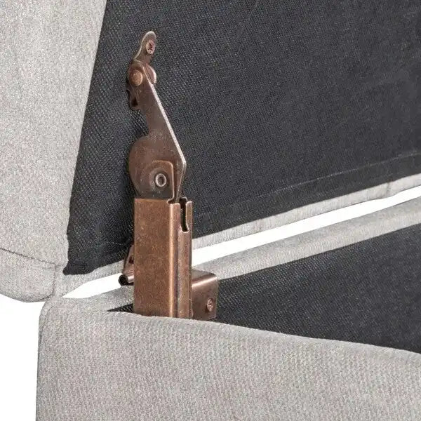 Panca contenitore capitonné argento cenere imbottita per camera da letto o ingresso