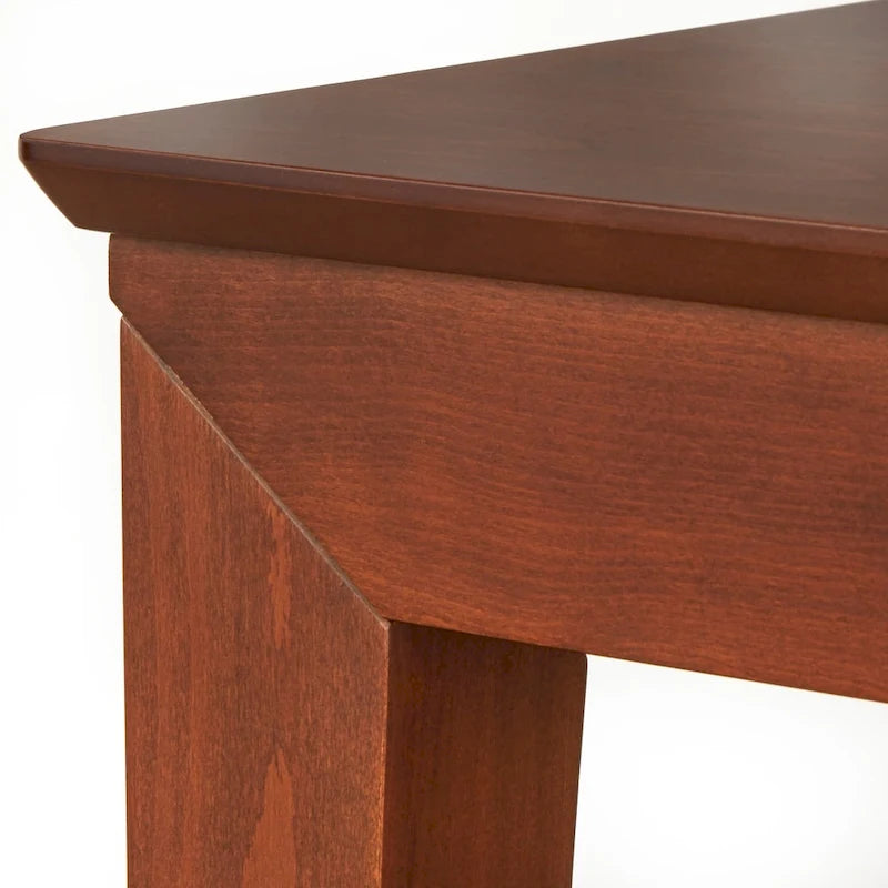 Tavolo da pranzo moderno con piano in legno massello e gambe in metallo, stile minimalista