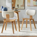 Sedie da Pranzo Moderno di Metà Secolo Set da 2 Seduta Imbottita Gambe in Legno