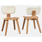 Sedie da Pranzo Moderno di Metà Secolo Set da 2 Seduta Imbottita Gambe in Legno