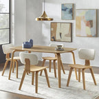 Sedie da Pranzo Moderno di Metà Secolo Set da 2 Seduta Imbottita Gambe in Legno
