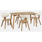 Sedie da Pranzo Moderno di Metà Secolo Set da 2 Seduta Imbottita Gambe in Legno