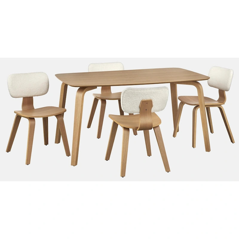 Sedie da Pranzo Moderno di Metà Secolo Set da 2 Seduta Imbottita Gambe in Legno