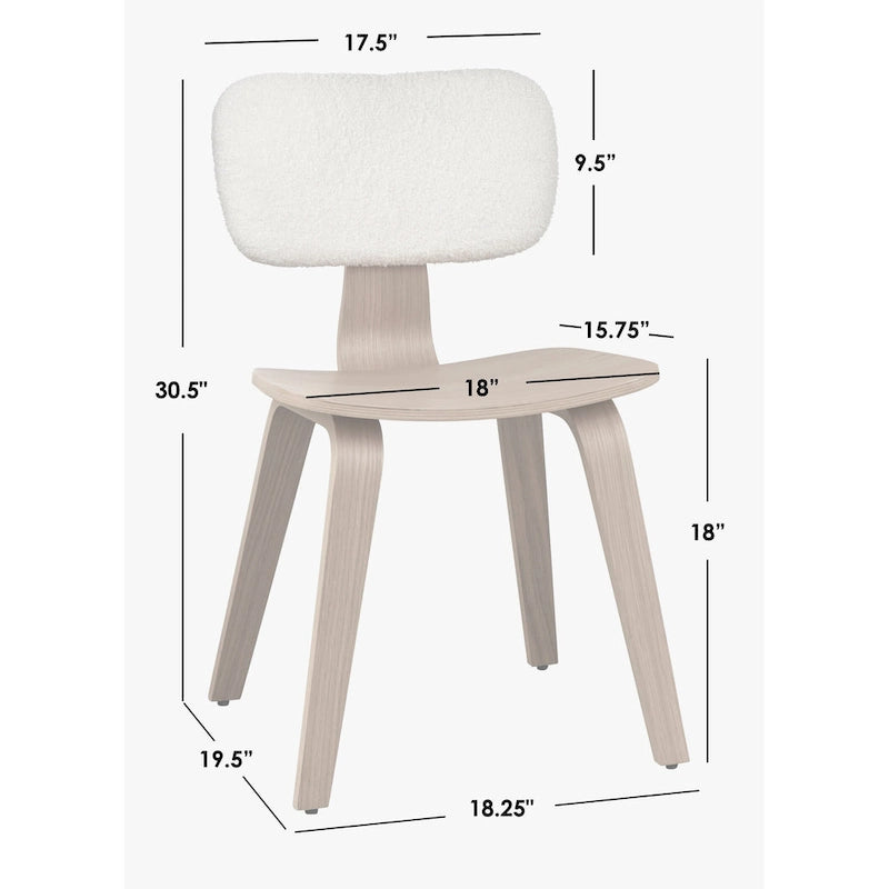 Sedie da Pranzo Moderno di Metà Secolo Set da 2 Seduta Imbottita Gambe in Legno