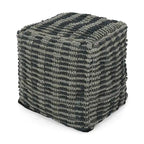 Pouf/ottoman cubico in tessuto stile boho per soggiorno o camera da letto