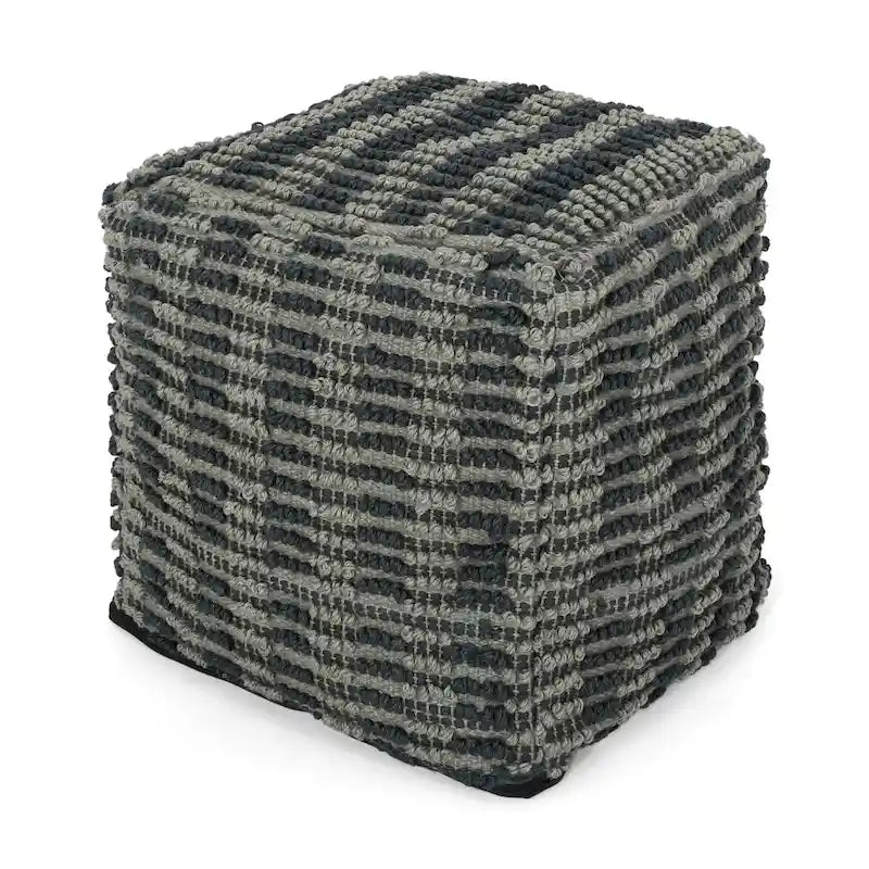 Pouf/ottoman cubico in tessuto stile boho per soggiorno o camera da letto