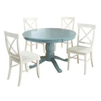 Set da pranzo con piedistallo da 5 pezzi, tavolo rotondo e 4 sedie da cucina